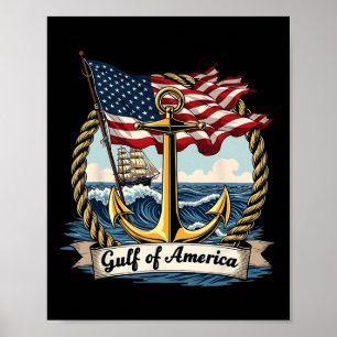 Gulf Of United States Of America Vintage Usa Nauti Poster