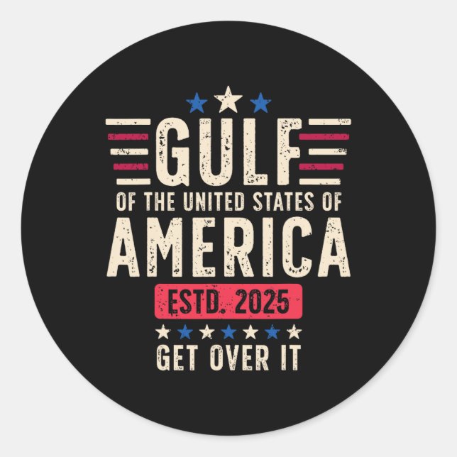 Gulf Of Us America 2025 Patriotic  Classic Round Sticker (Front)