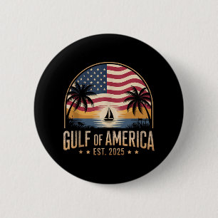 Gulf Of Us America 2025 Vintage Retro American Fla 6 Cm Round Badge