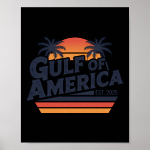 Gulf Of Us America 2025 Vintage Retro American Fla Poster