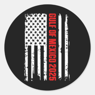 Gulf Of Us America Est 2025 American Flag Gulf Mex Classic Round Sticker