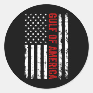 Gulf Of Us America Est 2025 American Flag Patrioti Classic Round Sticker