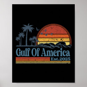 Gulf Of Us America Est 2025 Retro Vintage Beach 1  Poster