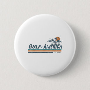 Gulf Of Us America Est 2025 Retro Vintage Beach  6 Cm Round Badge