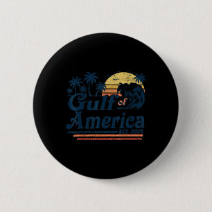 Gulf Of Us America Est 2025 Retro Vintage Beach 6 Cm Round Badge
