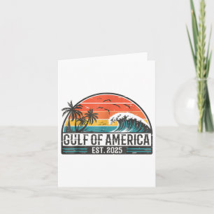 Gulf Of Us America Est 2025 Retro Vintage Beach _7 Card