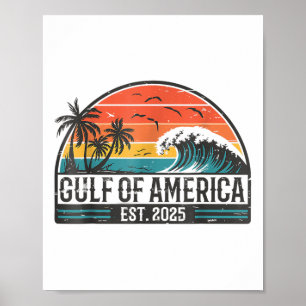 Gulf Of Us America Est 2025 Retro Vintage Beach _7 Poster