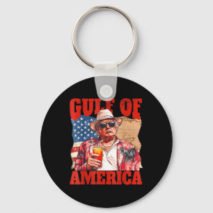 Gulf Of Us America Est 2025 Retro Vintage Beach 8  Key Ring