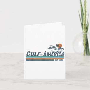 Gulf Of Us America Est 2025 Retro Vintage Beach  Card