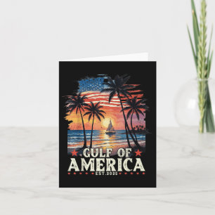Gulf Of Us America Est 2025 Retro Vintage Beach Card