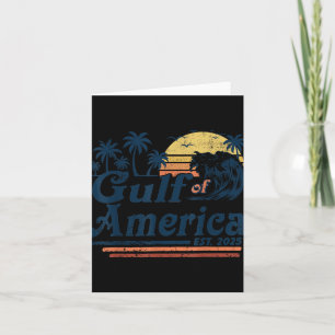 Gulf Of Us America Est 2025 Retro Vintage Beach  Card