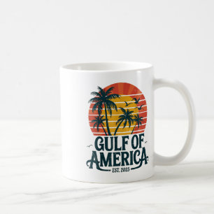Gulf Of Us America Est 2025 Retro Vintage Beach Coffee Mug