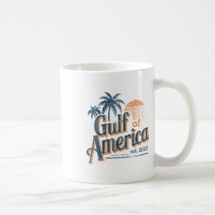 Gulf Of Us America Est 2025 Retro Vintage Beach  Coffee Mug