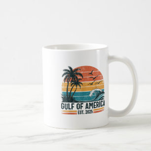 Gulf Of Us America Est 2025 Retro Vintage Beach Coffee Mug