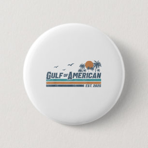 Gulf Of Us America Est 2025 Retro Vintage Beach Me 6 Cm Round Badge