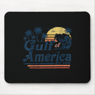 Gulf Of Us America Est 2025 Retro Vintage Beach Mouse Mat