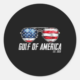 Gulf Of Us America Est 2025 Retro Vintage Sungles Classic Round Sticker