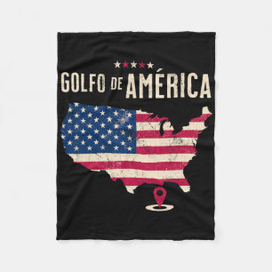 Gulf Of Us America Golfo De America Spanish Langua Fleece Blanket