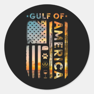 Gulf Of Usa America American Flag Summer Beach Cam Classic Round Sticker