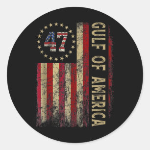 Gulf Of Usa America Est 2025 47th American Flag Me Classic Round Sticker