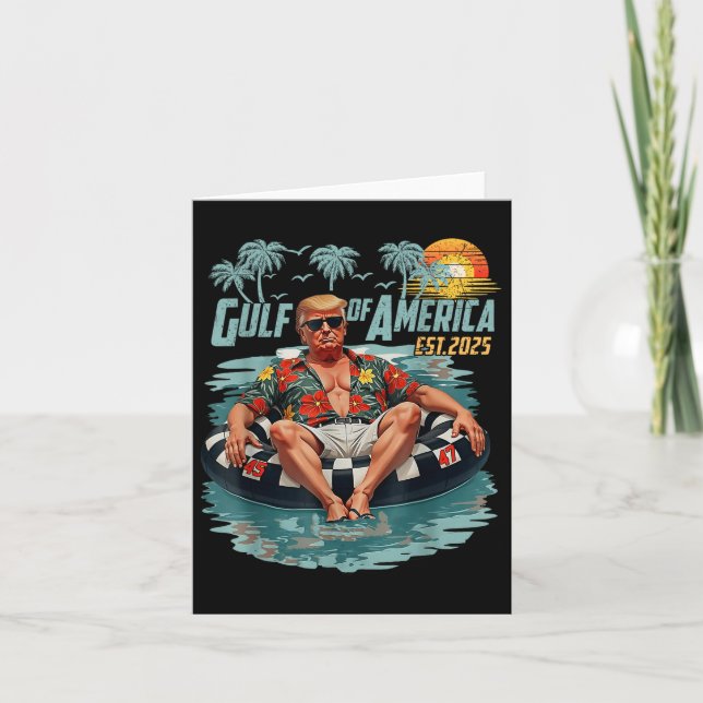 Gulf Of Usa America Est 2025 American Flag Gulf Me Card (Front)