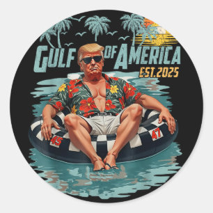 Gulf Of Usa America Est 2025 American Flag Gulf Me Classic Round Sticker