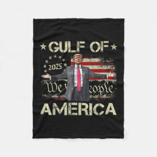 Gulf Of Usa America Est 2025 American Flag Trump Fleece Blanket