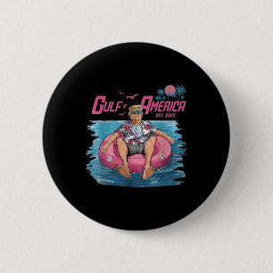 Gulf Of Usa America Est 2025 Funny Trump Patriotic 6 Cm Round Badge