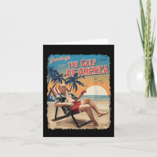 Gulf Of Usa America Est 2025 Retro Trump Patriotic Card