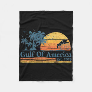 Gulf Of Usa America Est 2025 Retro Vintage Beach 2 Fleece Blanket