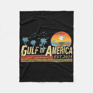 Gulf Of Usa America Est 2025 Retro Vintage Beach M Fleece Blanket