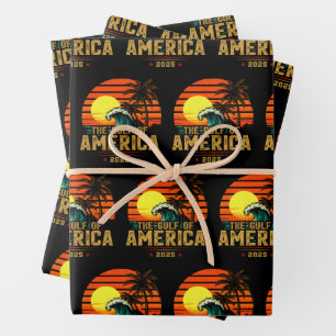 Gulf of USA America Est 2025 Retro Vintage Wrapping Paper Sheet