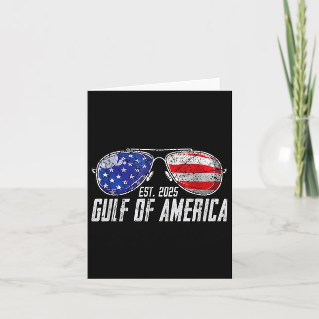 Gulf Of Usa America Est 2025 Sungles American Flag Card (Front)