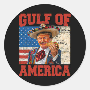 Gulf Of Usa America Est 2025 Trump 4th Of July Classic Round Sticker