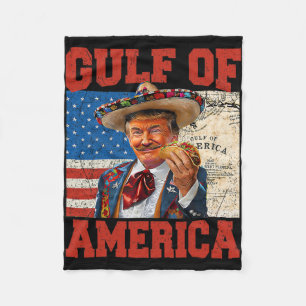 Gulf Of Usa America Est 2025 Trump 4th Of July  Fleece Blanket