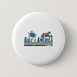 Gulf Of Usa America Est 2025 Turtle Gulf Mexico 6 Cm Round Badge