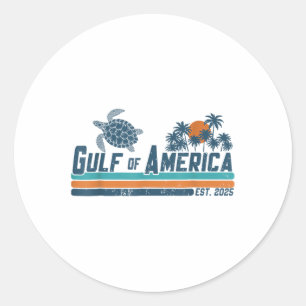 Gulf Of Usa America Est 2025 Turtle Gulf Mexico Classic Round Sticker