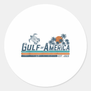 Gulf Of Usa America Est 2025 Turtle Gulf Mexico  Classic Round Sticker