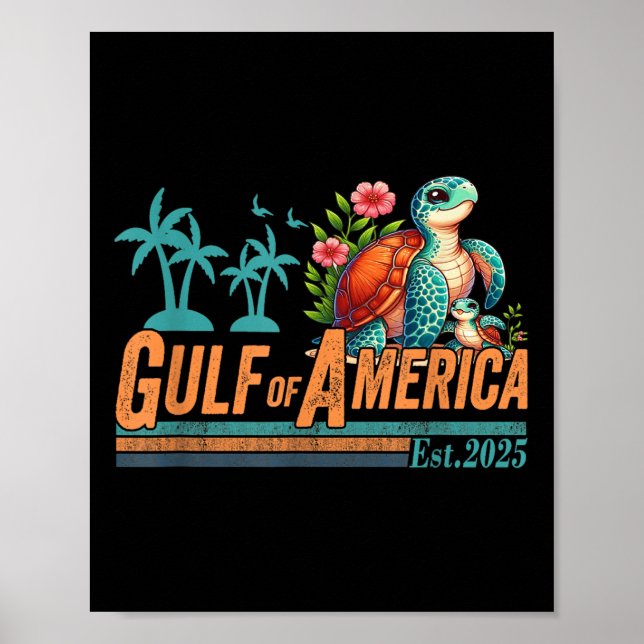 Gulf Of Usa America Est 2025 Turtle Gulf Mexico  Poster (Front)