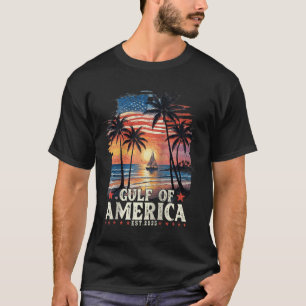 Gulf Of Usa America Est 2025 Usa American Flag Gul T-Shirt