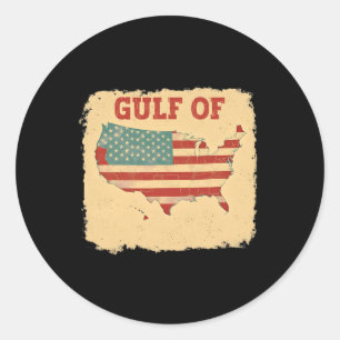 Gulf Of Usa America Funny Gulf Of Mexico Vintage U Classic Round Sticker