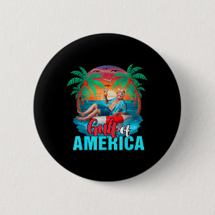 Gulf Of Usa America Funny Trump On Beach Proud Pre 6 Cm Round Badge