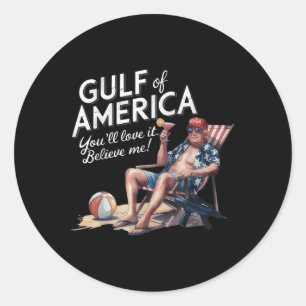 Gulf Of Usa America Funny Trump Usa Beach Classic Round Sticker