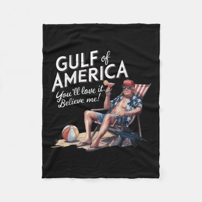 Gulf Of Usa America Funny Trump Usa Beach  Fleece Blanket (Front)