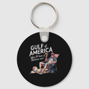 Gulf Of Usa America Funny Trump Usa Beach Key Ring
