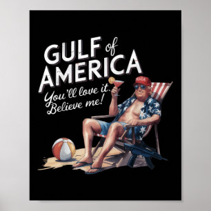 Gulf Of Usa America Funny Trump Usa Beach  Poster