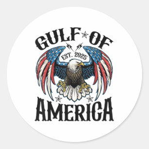 Gulf Of Usa America Funny Usa Eagle Classic Round Sticker