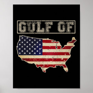 Gulf Of Usa America Funny Usa Flag 12 Poster