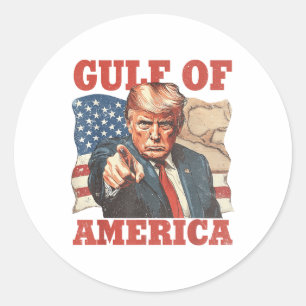 Gulf Of Usa America Funny Usa Flag Classic Round Sticker