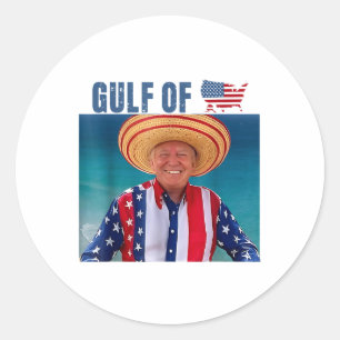 Gulf Of Usa America Funny Usa Flag  Classic Round Sticker
